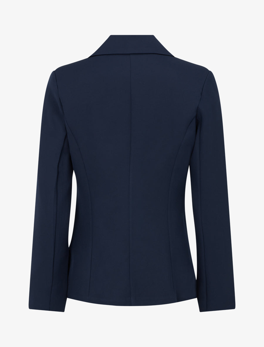Blazer uni boutonné - Marine - 2