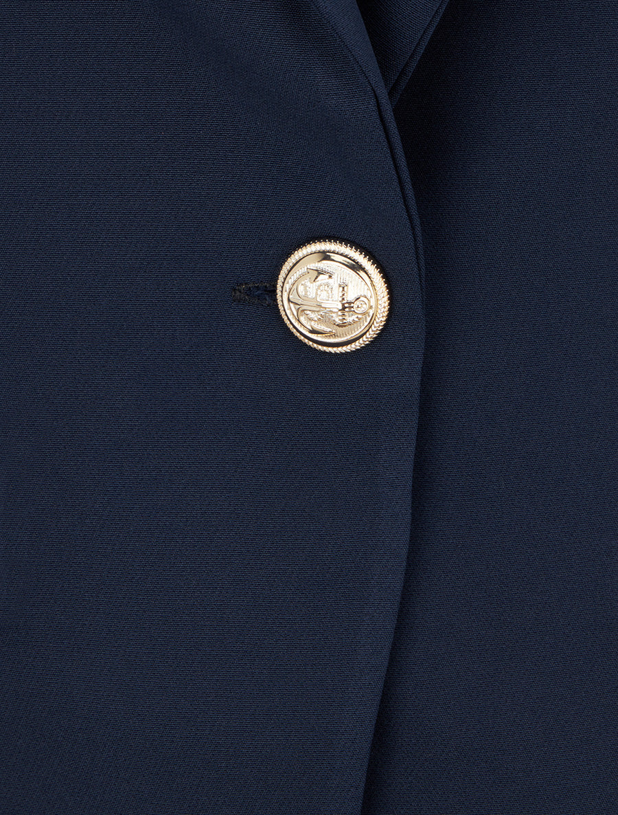 Blazer uni boutonné - Marine - 3