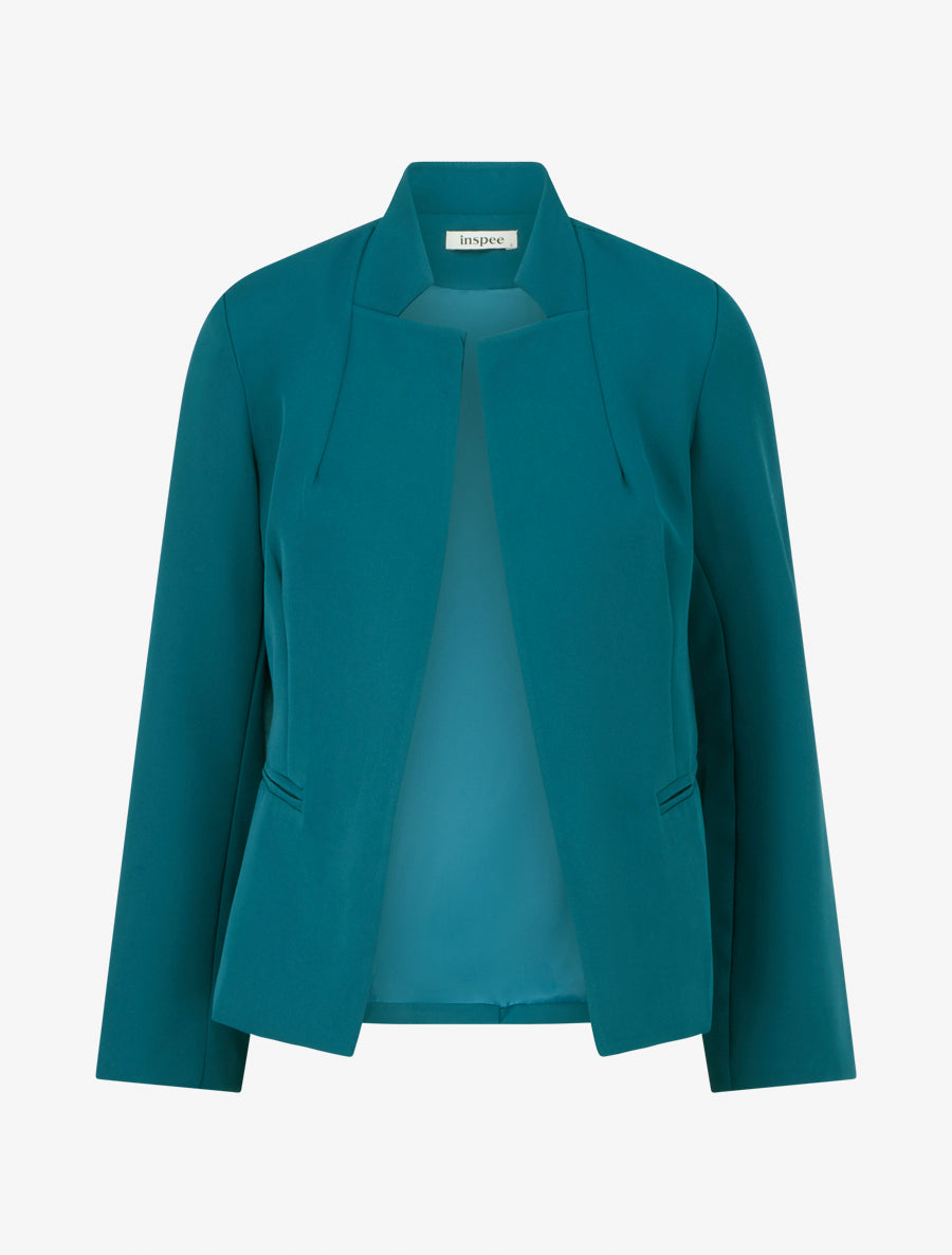 Blazer uni basique - Bleu canard - 1