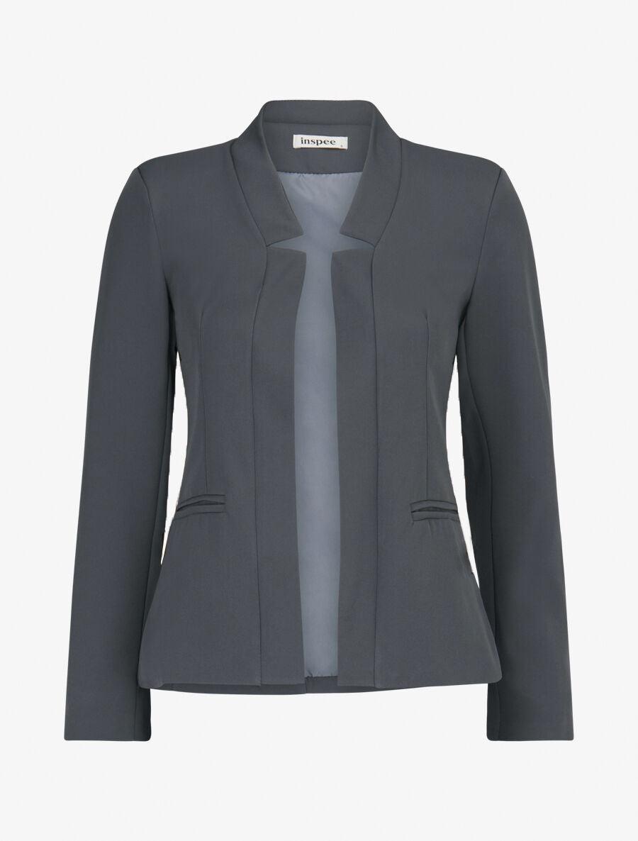 Veste à col cranté - Gris foncé - 1