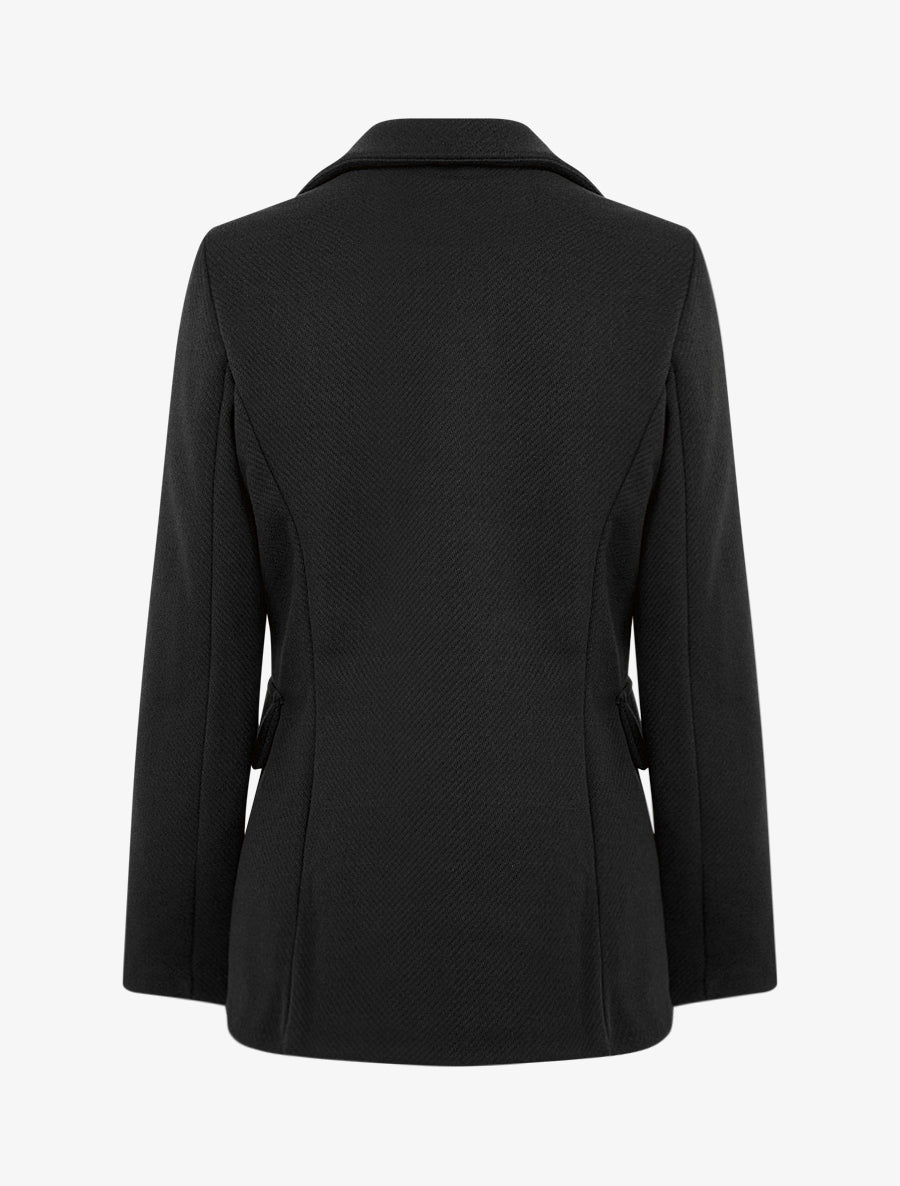 Manteau court à poches décoratives - Noir - 2