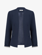 Veste droite à épaulettes - Marine - 1