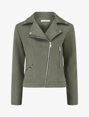 Veste en suédine style perfecto - Kaki - 1