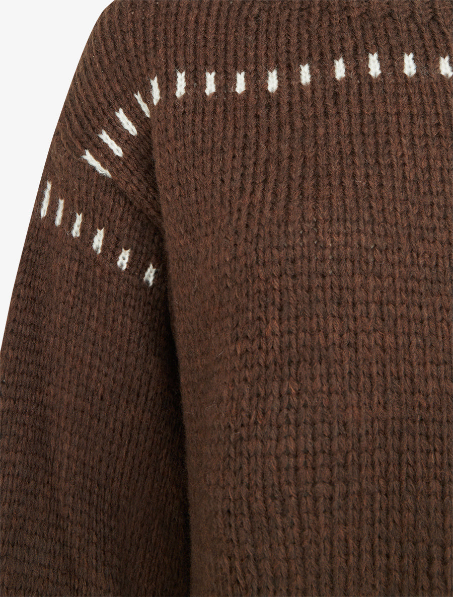 Pull uni duveteux - Marron - 3