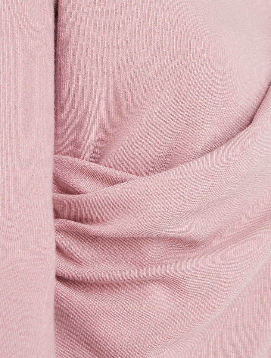 Pull uni à côté effet drapé - Rose - 3
