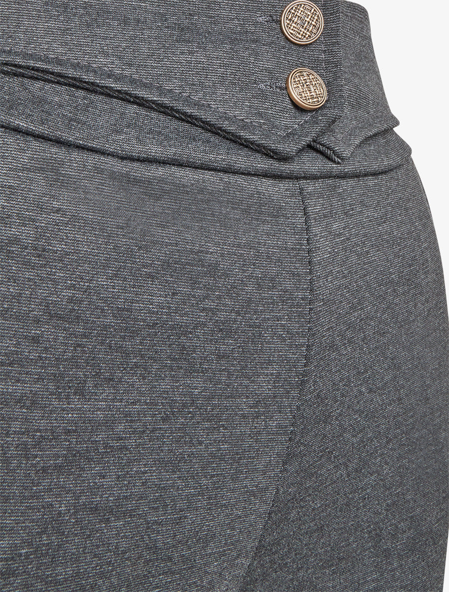 Pantalon taille à pan boutonné - Gris anthracite - 3