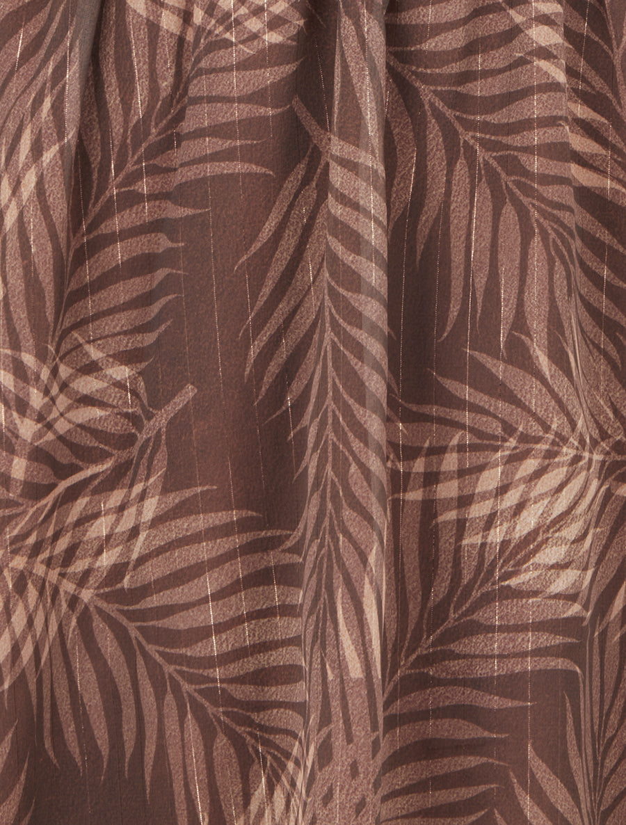 Robe irisée à imprimé feuillage - Marron - 3