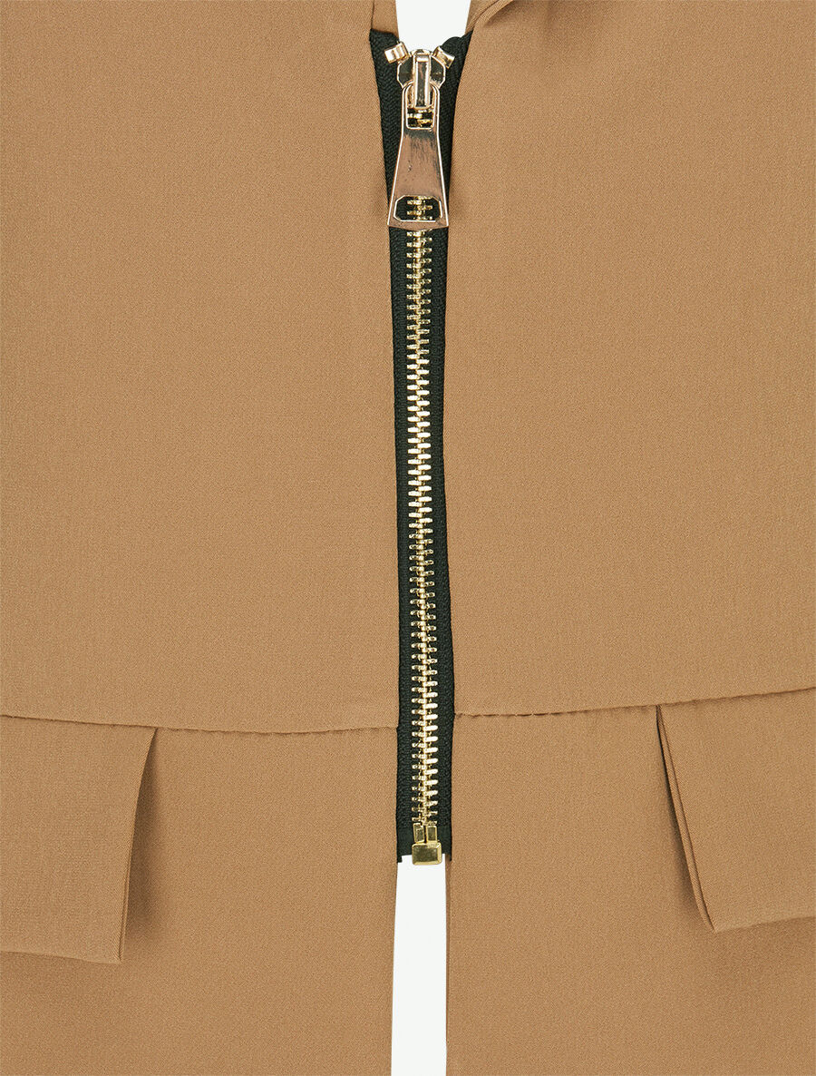 Veste cintrée à zip - Beige foncé - 3