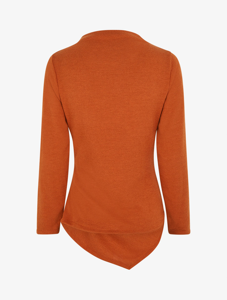 Pull fin à empiècement broche - Orange - 2