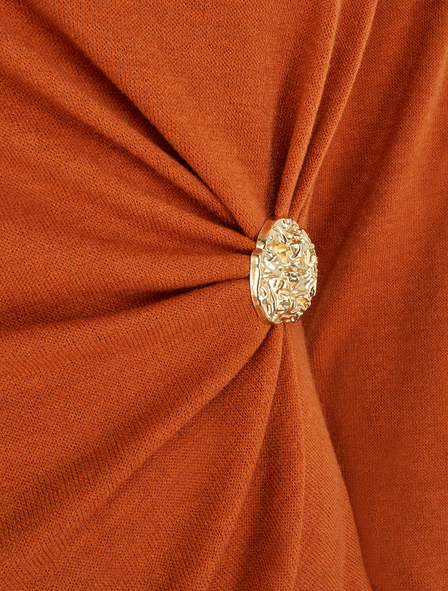 Pull fin à empiècement broche - Orange - 3