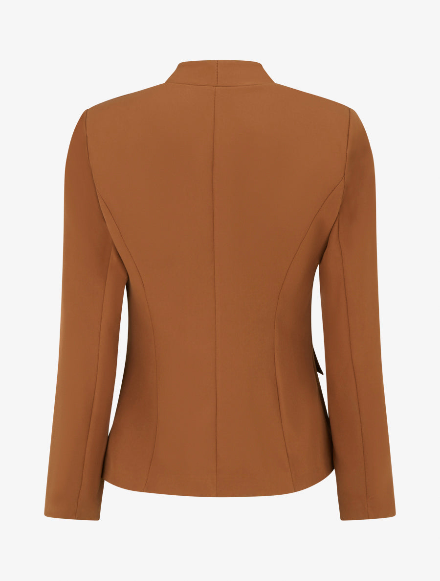 Blazer uni boutonné - Camel - 2