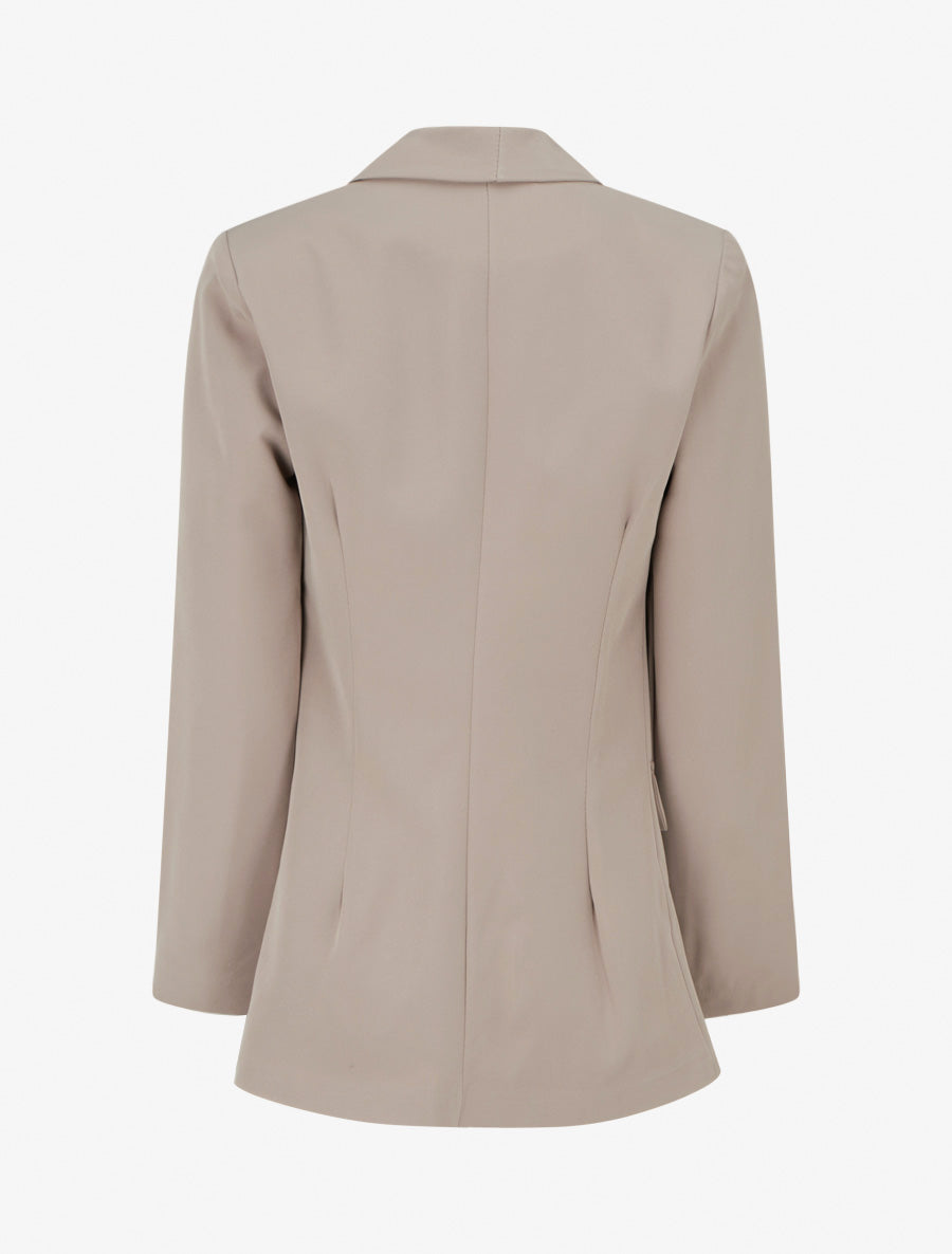 Unifarbener Blazer mit dekorativen Taschen - Maulwurf