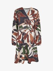 Robe imprimée à col cache-coeur - Noir - 1