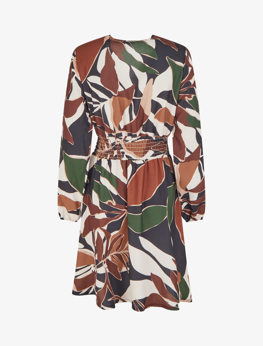 Robe imprimée à col cache-coeur - Noir - 2