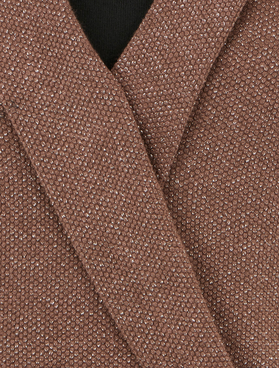 Pull superposé effet gaufré irisé - Marron - 3