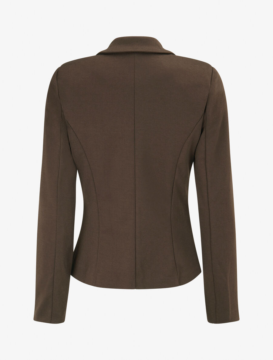 Veste ajustée à col cranté - Marron - 2