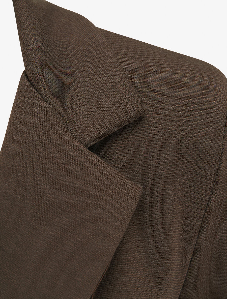 Veste ajustée à col cranté - Marron - 3
