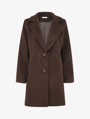 Manteau droit long - Marron - 1