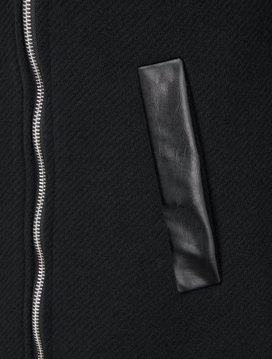 Manteau à capuche et empiècements simili - Noir - 3