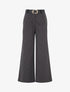 Pantalon épais imprimé à rayures - Noir - 1