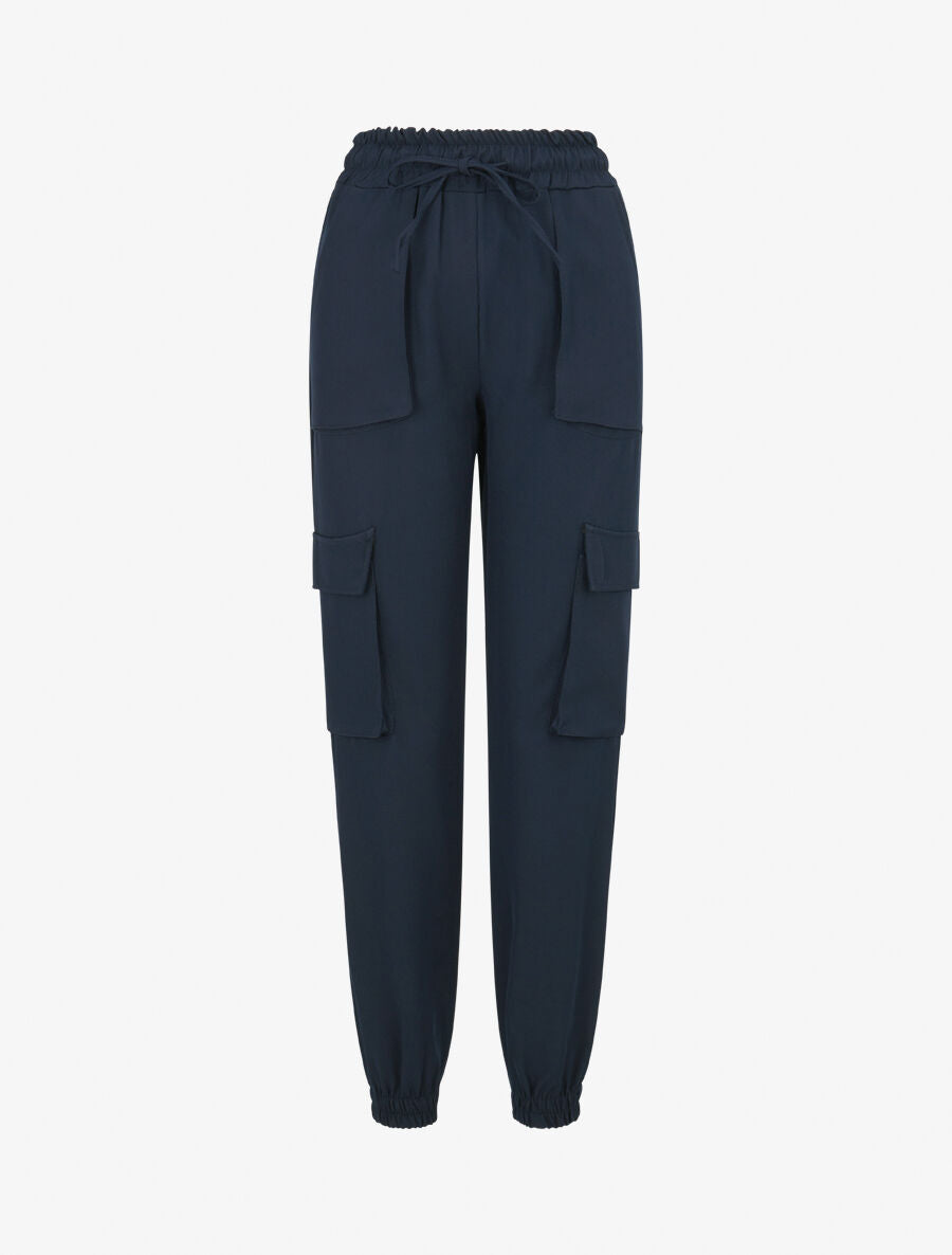 Pantalon cargo uni - Marine - 4