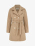 Manteau droit et croisé à boutons - Beige - 1