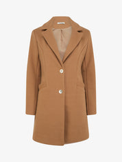 Manteau droit boutonné - Camel - 1