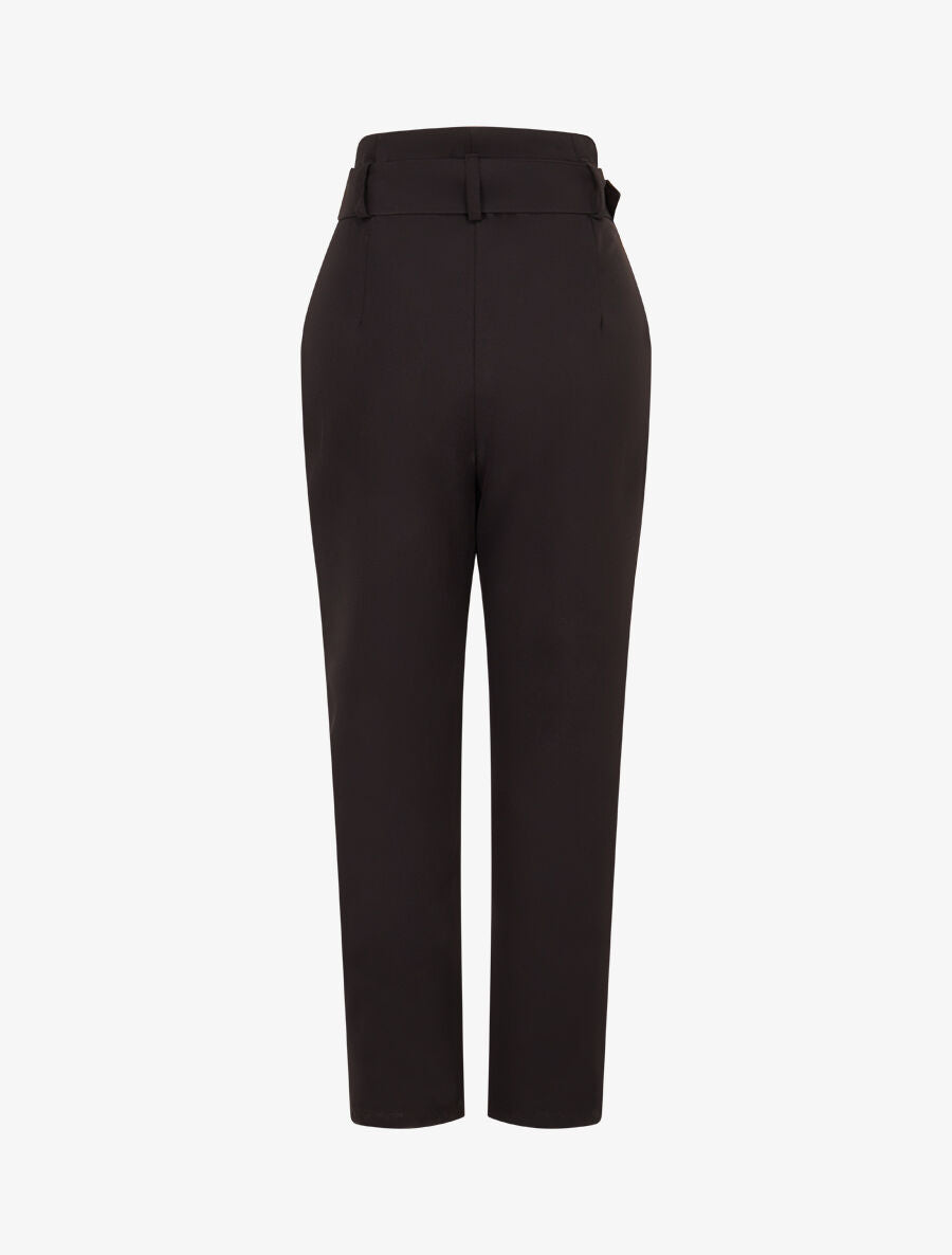 Pantalon de tailleur paperbag - Noir - 2