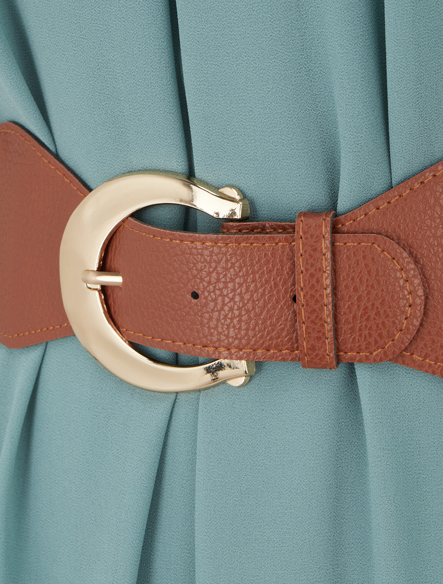 Robe unie en voile sans manches - Turquoise - 3