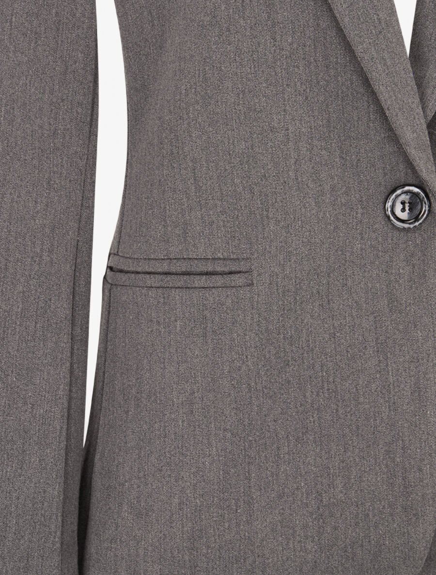Veste basique cintrée à 1 bouton - Gris foncé - 3