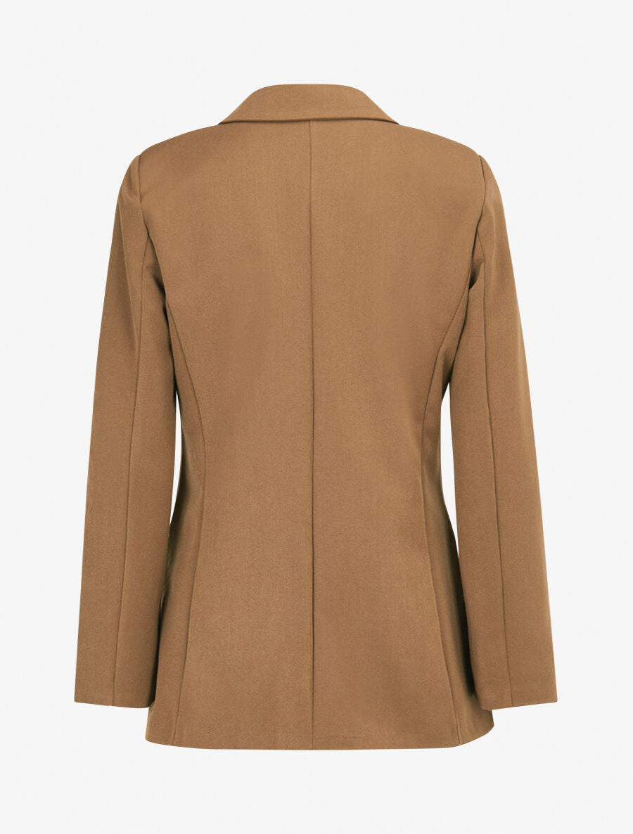 Veste basique cintrée à 1 bouton - Marron clair - 2