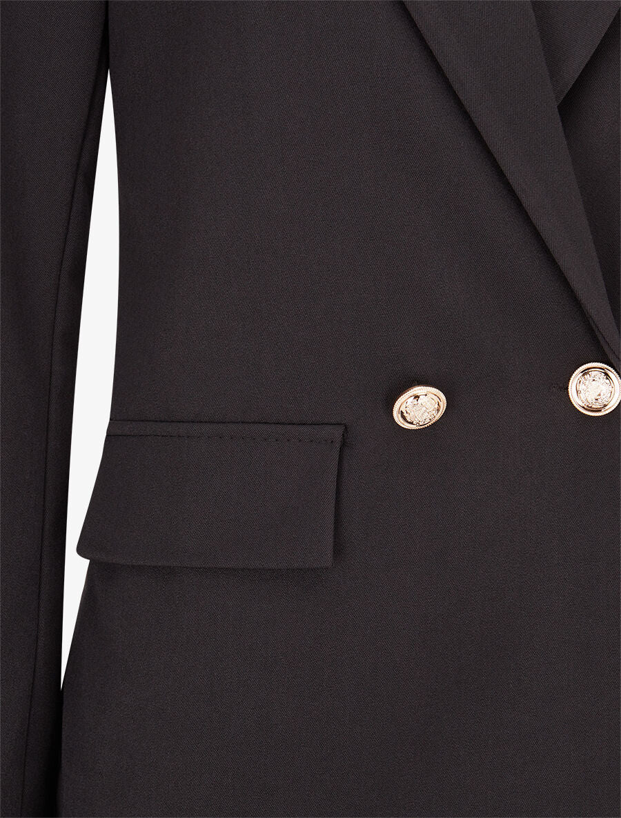 Veste basique cintrée à 2 boutons - Noir - 3
