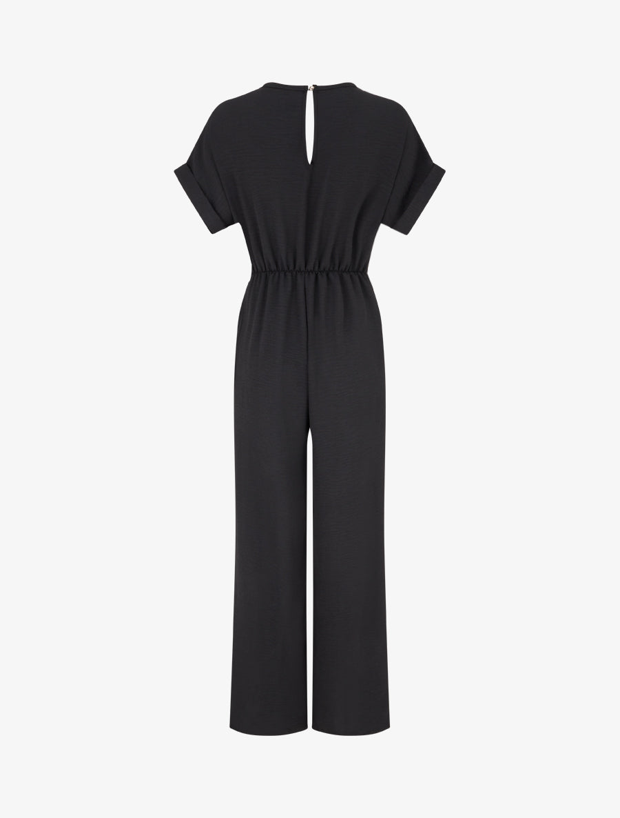Combinaison unie à manches courtes - Noir - 2