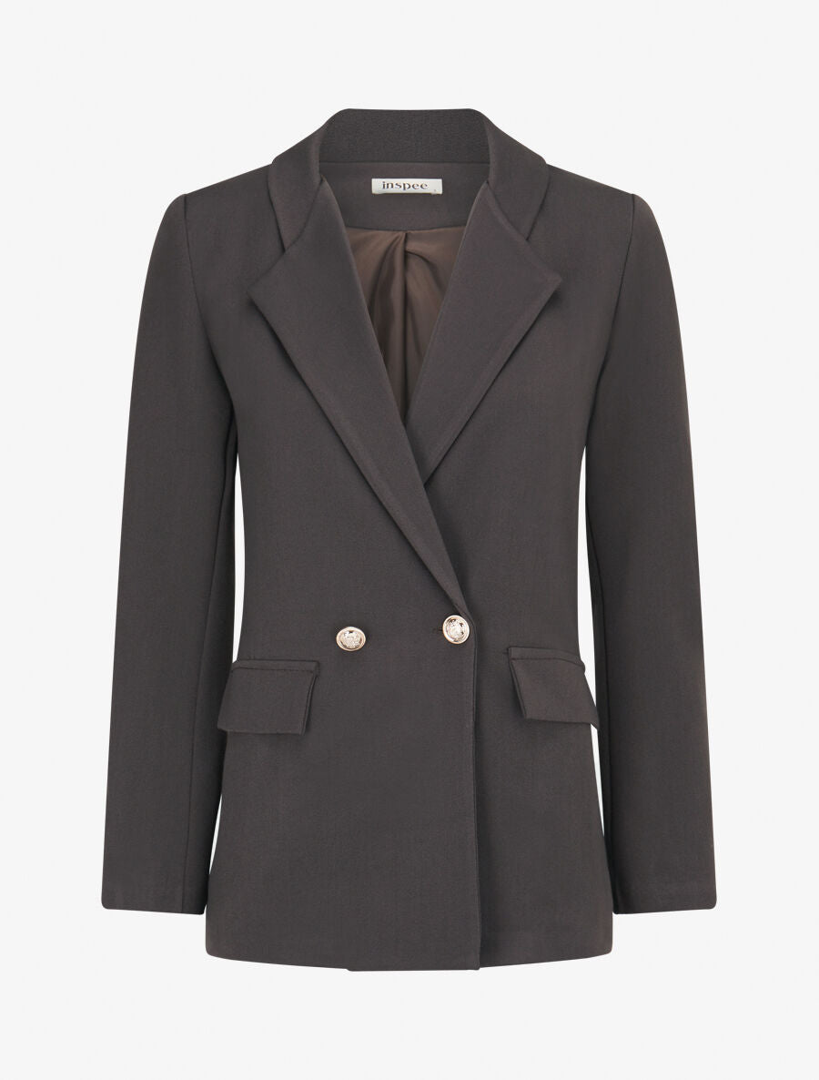 Veste basique cintrée à 2 boutons - Anthracite - 4