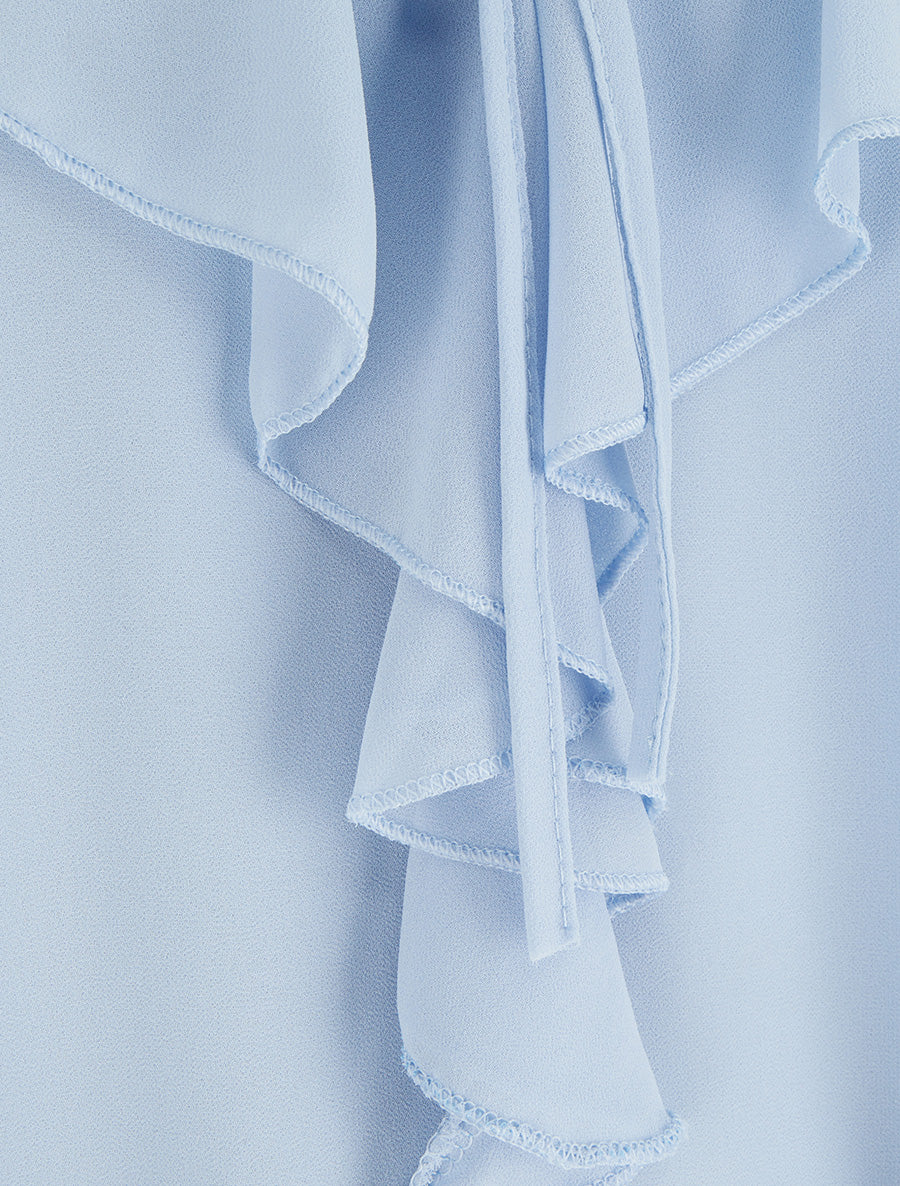 Caraco uni en voile - Bleu ciel - 3