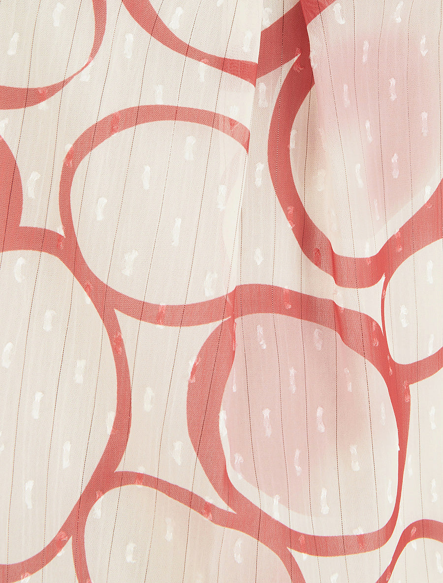 Caraco coupe boule à imprimé cercles - Rouge - 3