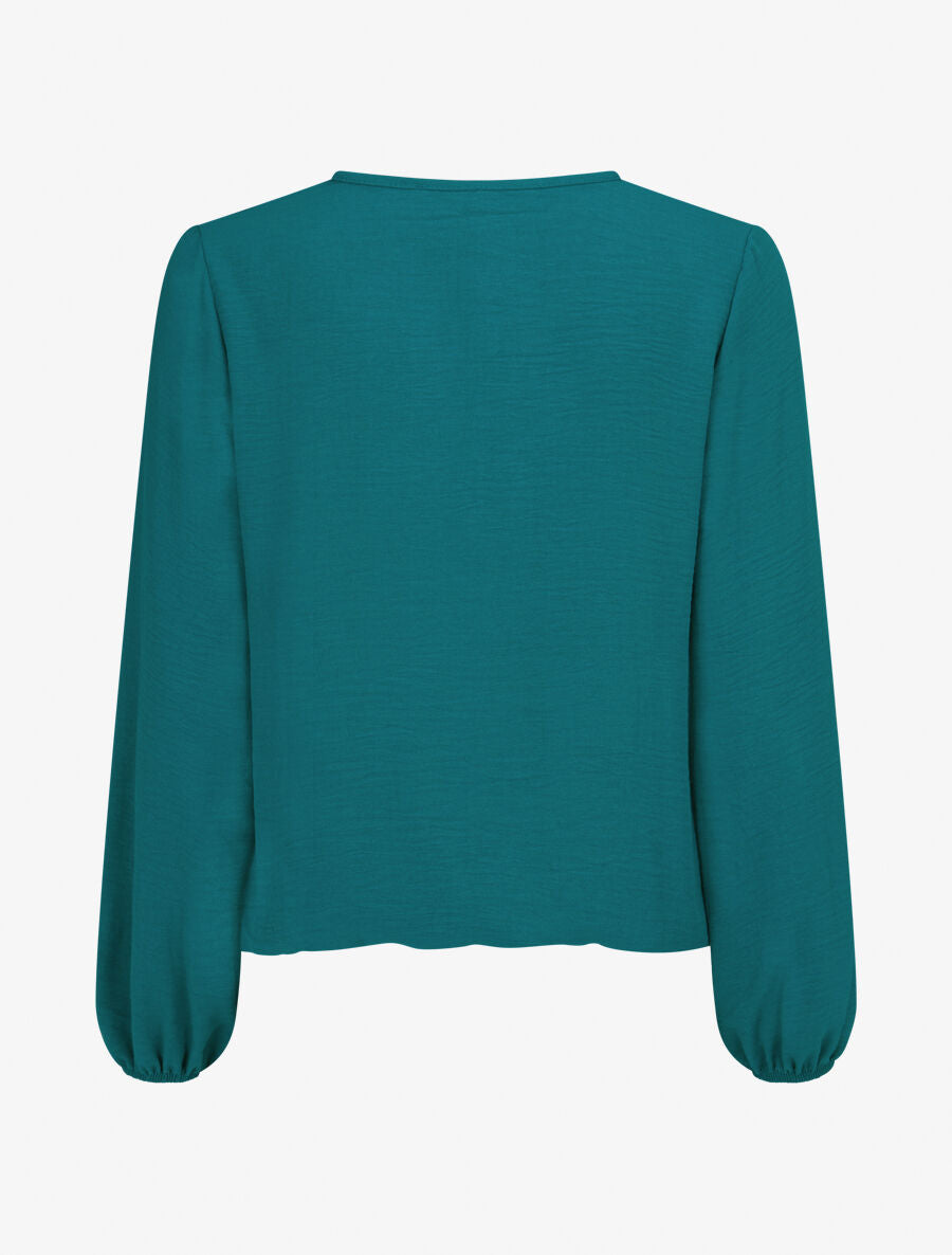 Blouse fluide à bande en sequins - Bleu canard - 2