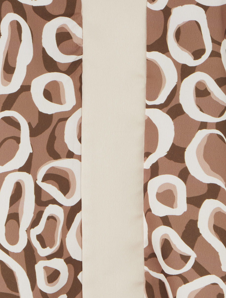 Caraco satiné imprimé graphique - Marron - 3