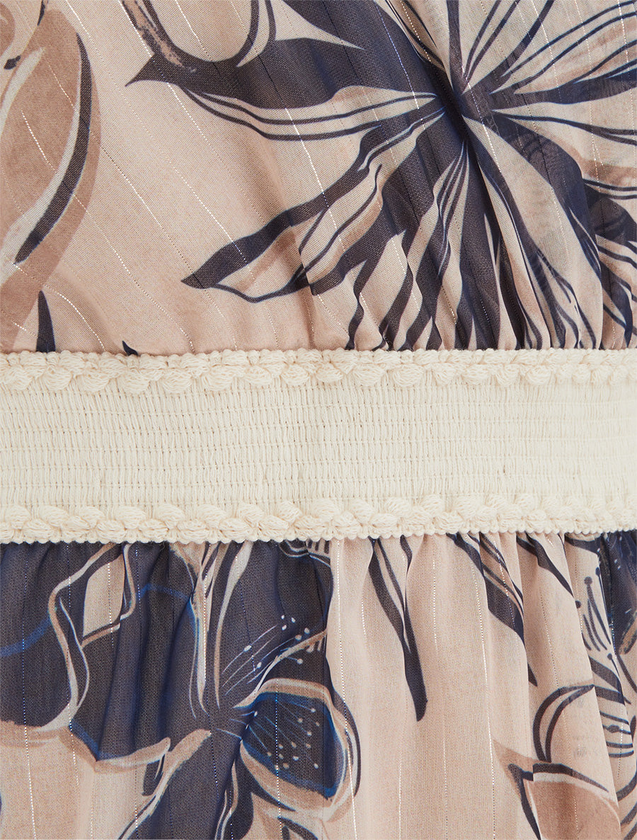 Robe patineuse sans manches imprimé fleuri - Marine - 3