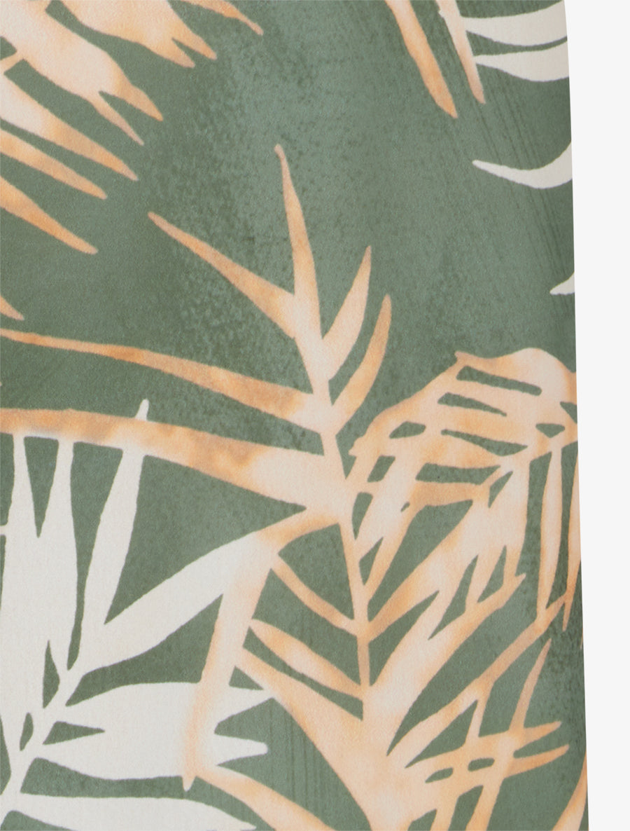 Pantalon imprimé feuillage à taille élastiquée - Kaki - 3