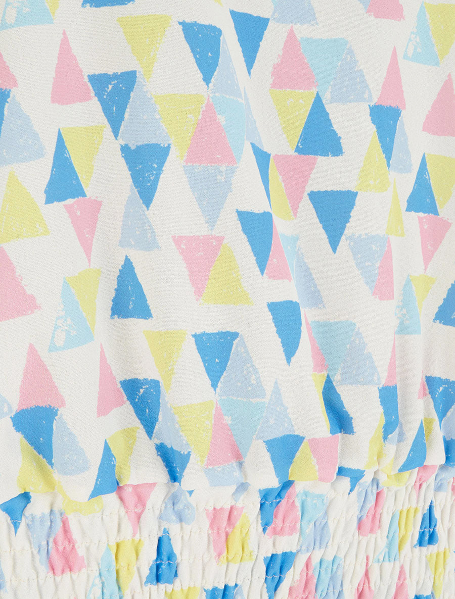 Top coupe boule imprimé triangles - Bleu ciel - 3