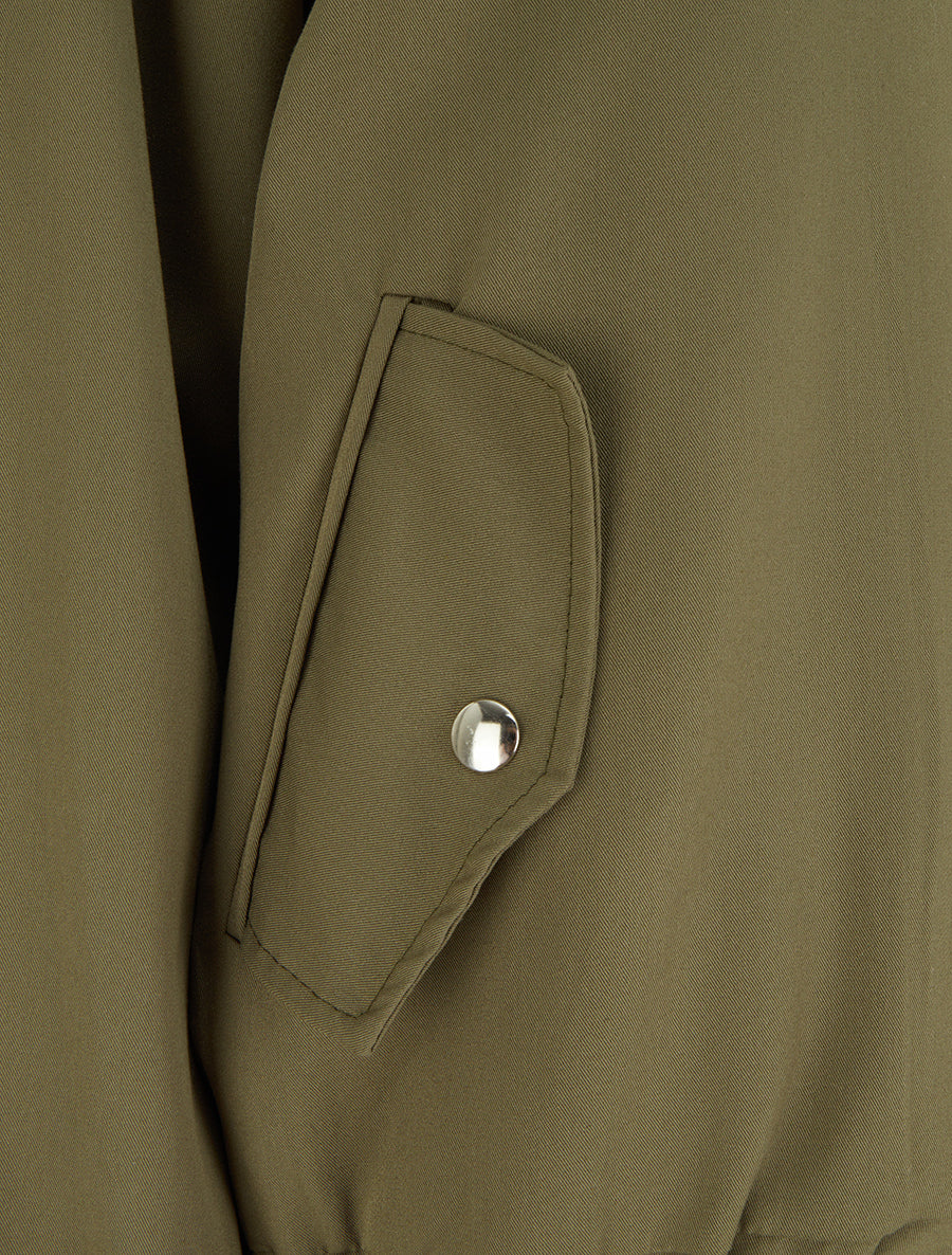 Veste ample zippée à bords élastiqués - Kaki - 3