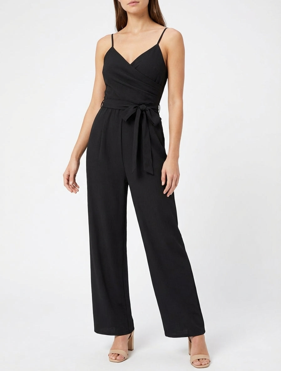 Gerades Kleid mit schmalen Trägern - Schwarz