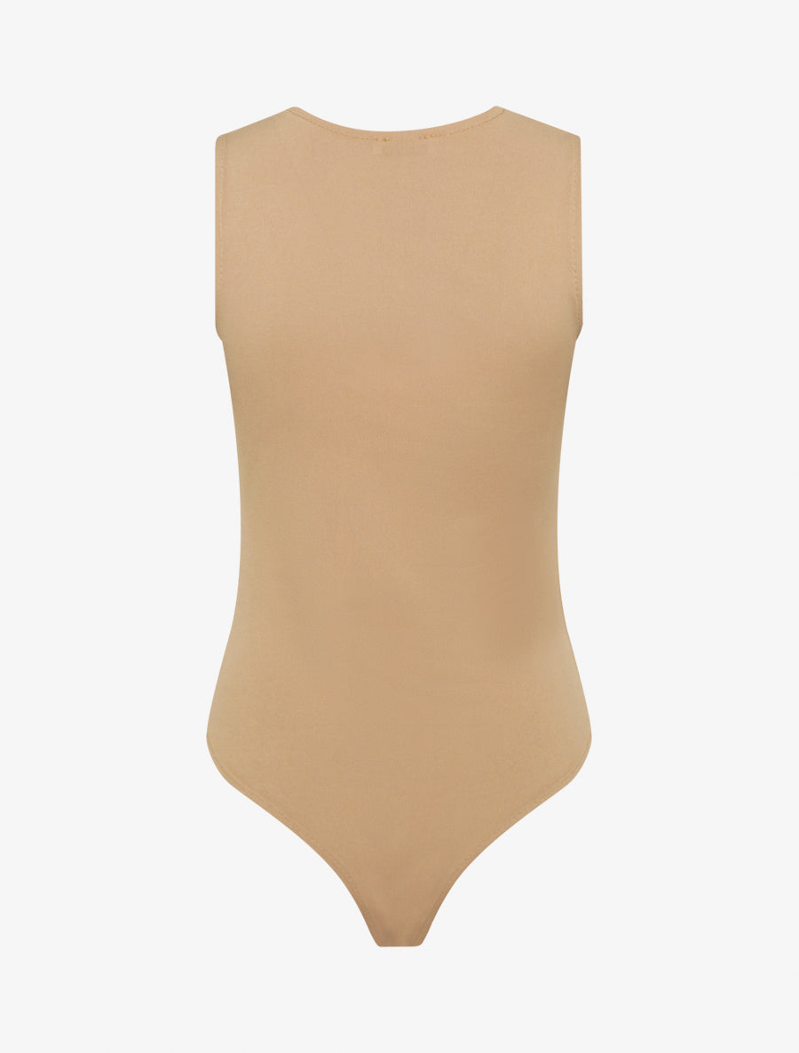 Body stretch à empiècement bijou - Camel - 2