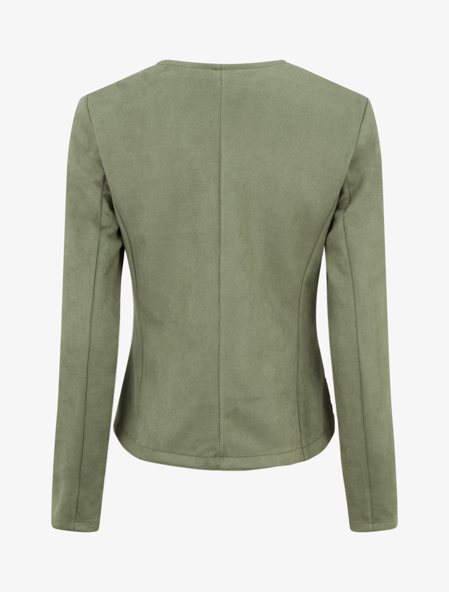 Veste en suédine zippée - Kaki - 2