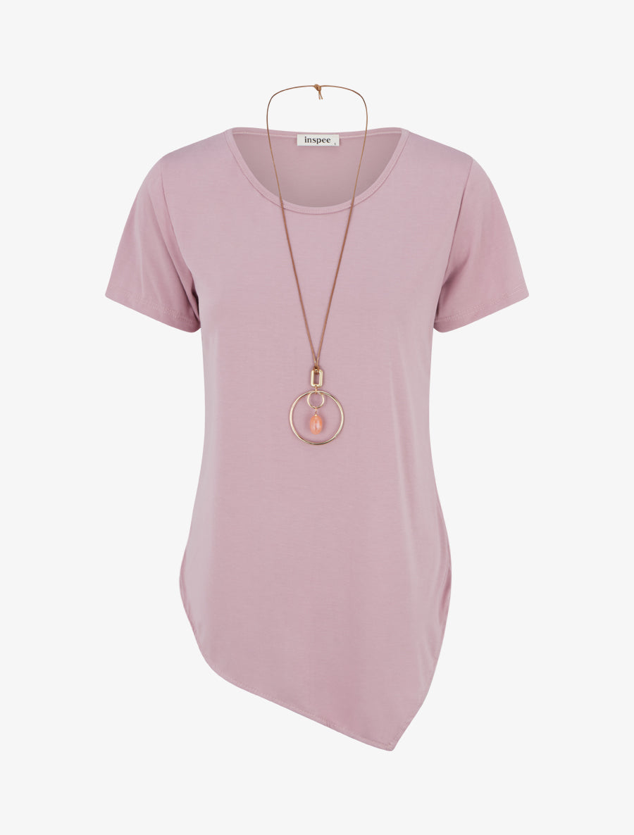 Top manches courtes à bords asymétriques - Lilas - 1