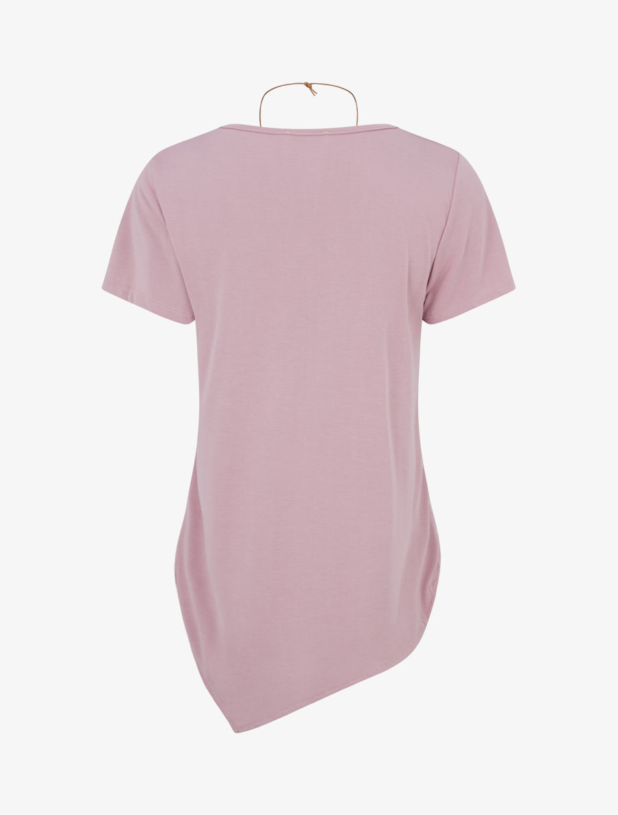Top manches courtes à bords asymétriques - Lilas - 2