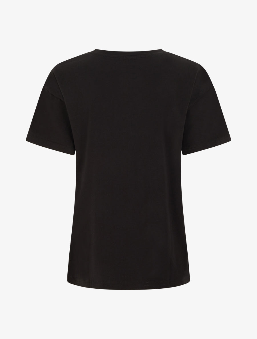 T-shirt imprimé girafe et strass - Noir - 2