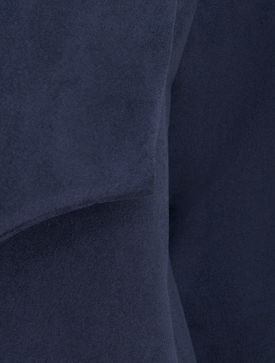 Veste en suédine à cole châle - Marine - 3