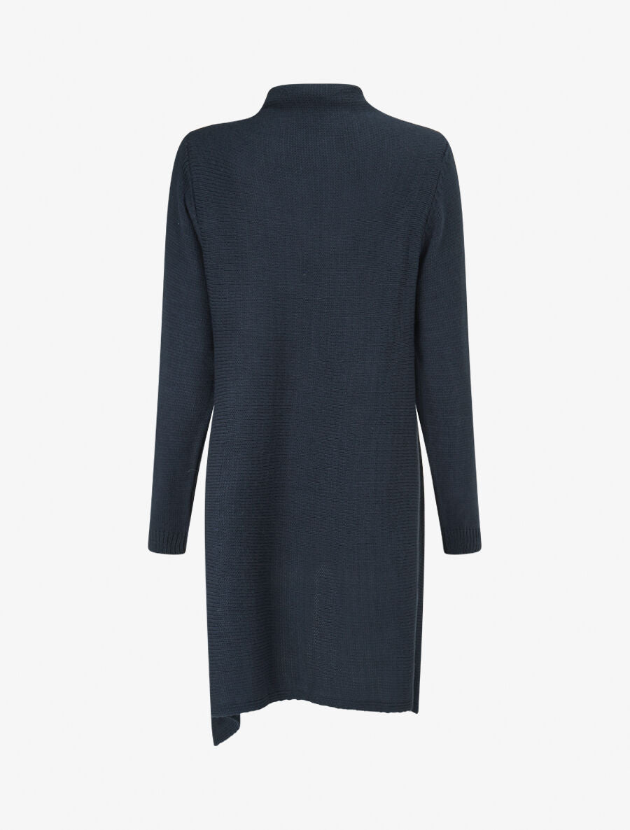 Gilet à pans asymétriques frangés - Marine - 2